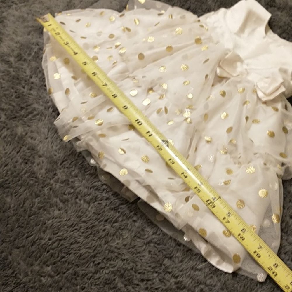 Ivory and Gold Polka Dot Tulle Dress! - Picture 12 of 13